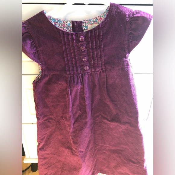 Girl’s 5T JoJo Maman Bebe purple plum and floral corduroy spring dress NWT - Picture 12 of 13